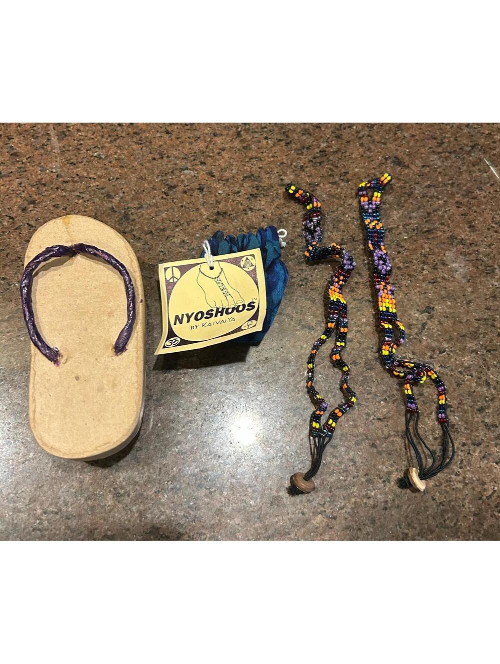 Beaded Barefoot Sandals - NYOSHOOS by Kaivalya - Set of 2 - New